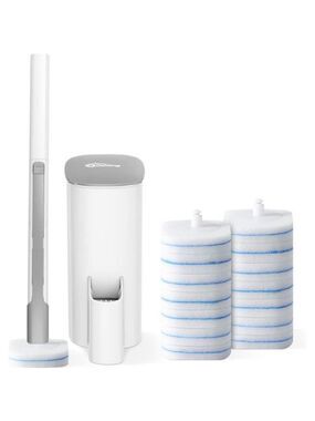 Disposable Toilet Brush with Holder 14 Refills Toilet Cleaner Bathroom Tool